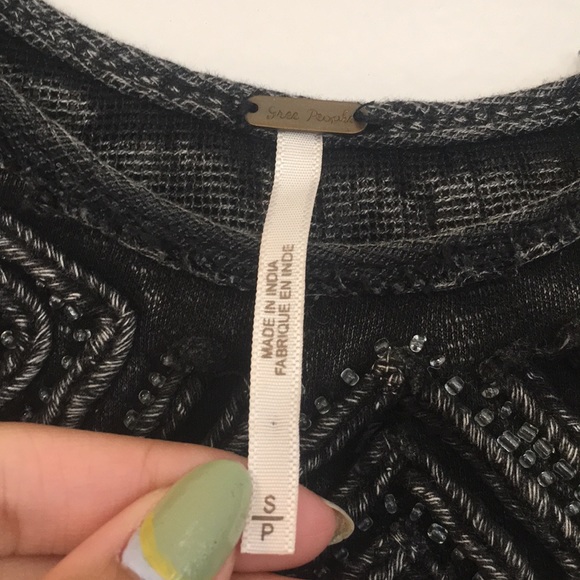 Free People Beaded Grey Keyhole Dress - Picture 3 of 8